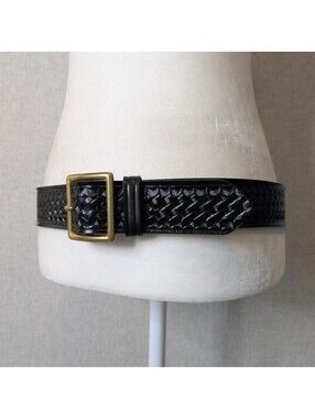 Dutyman full grain leather basketweave belt - Size 36
